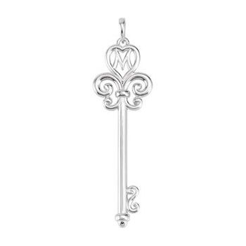Sterling Silver 47.5x13.7 mm Mother's Key Pendant Ref. 3355725