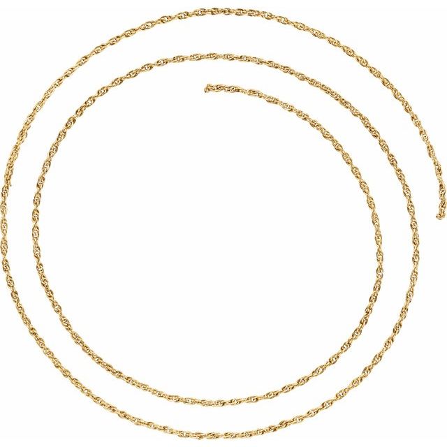 14K Yellow 1.75 mm Solid Rope Chain by the Inch
