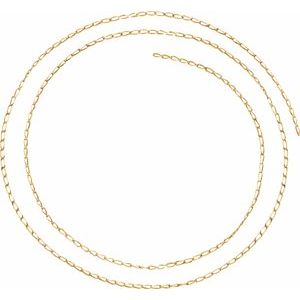 14K Yellow 1.25 mm Solid Curb Chain Per Inch