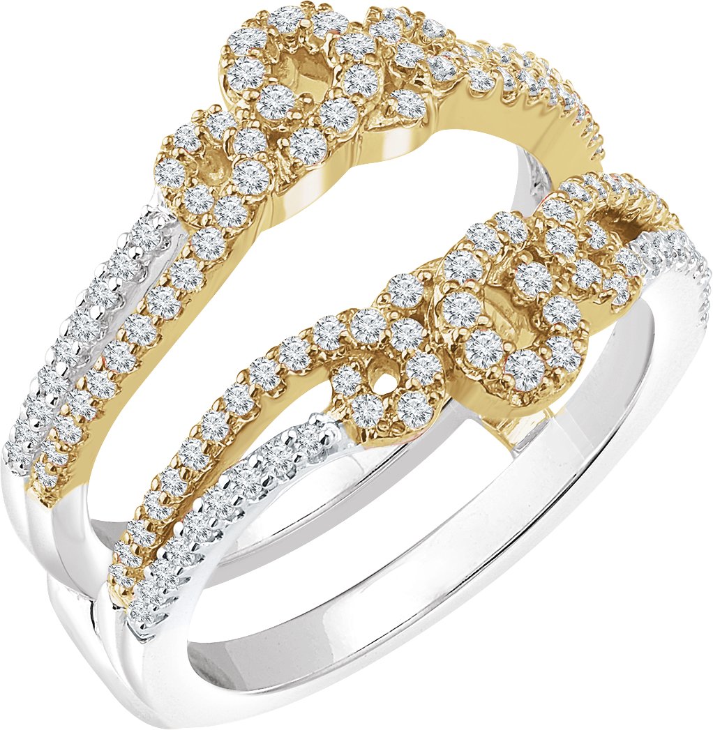 14K White and Yellow .625 CTW Diamond Ring Guard Ref 12893609