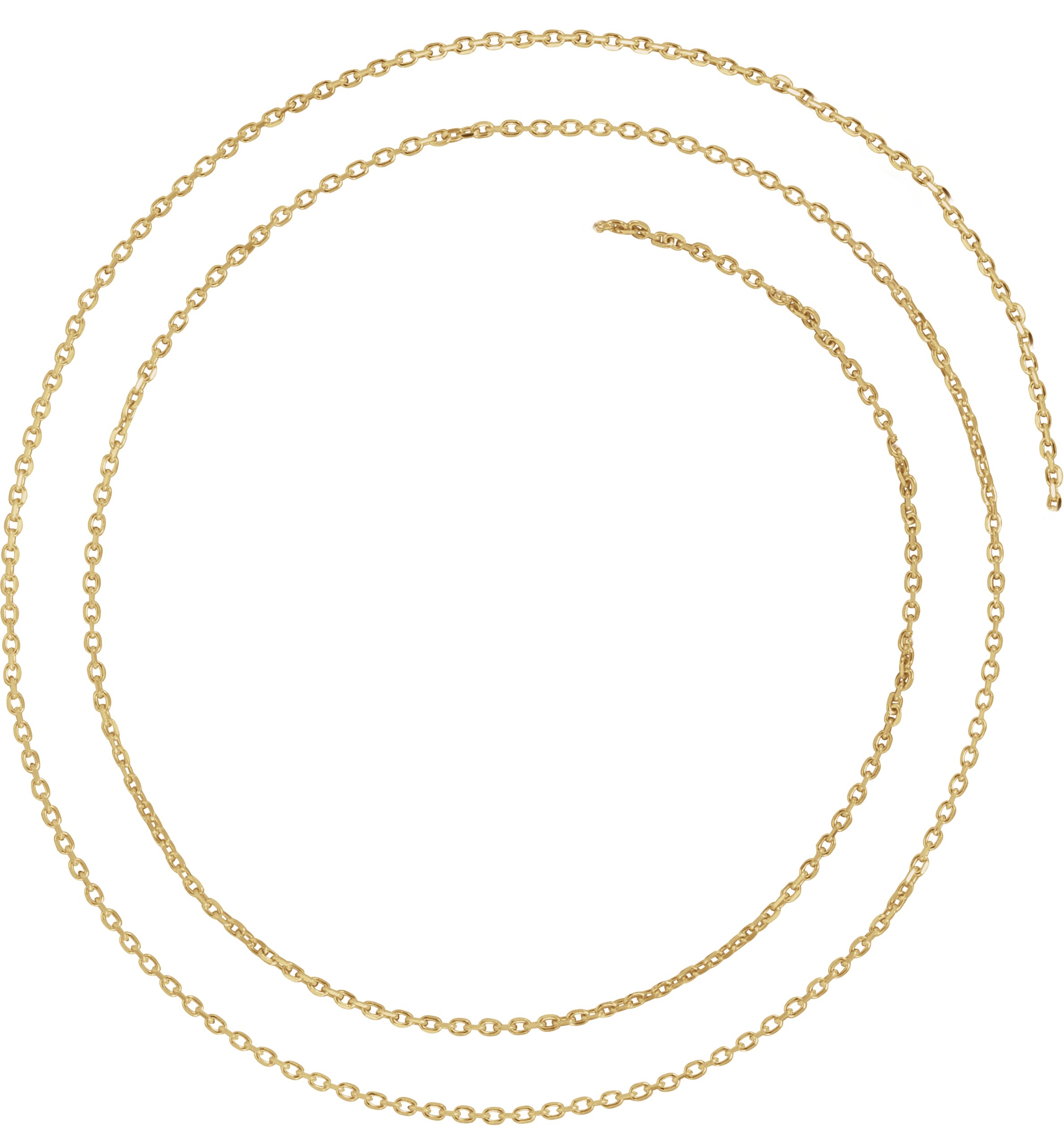 14K Yellow 1.4 mm Diamond Cut Cable Chain by the Inch Ref 9862655