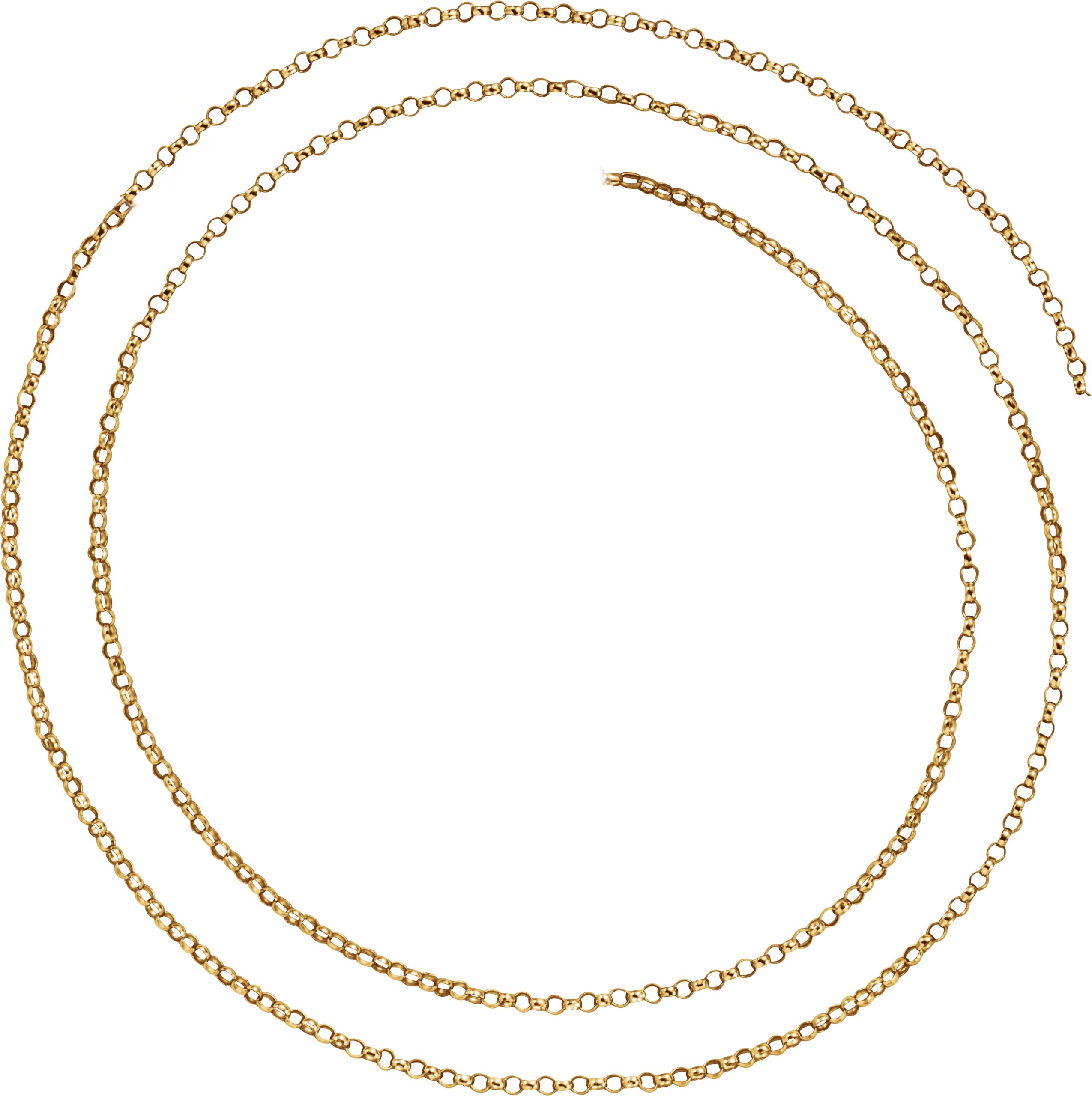 14K Yellow 1.5 mm Belcher Rolo Chain by the Inch 