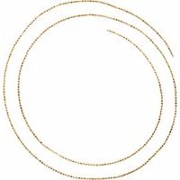 14K Yellow 1 mm Diamond-Cut Bead Chain by the Inch