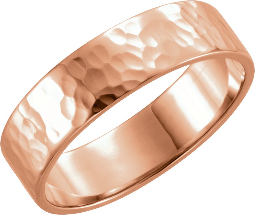 14K Rose 6 mm Flat Band Size 8