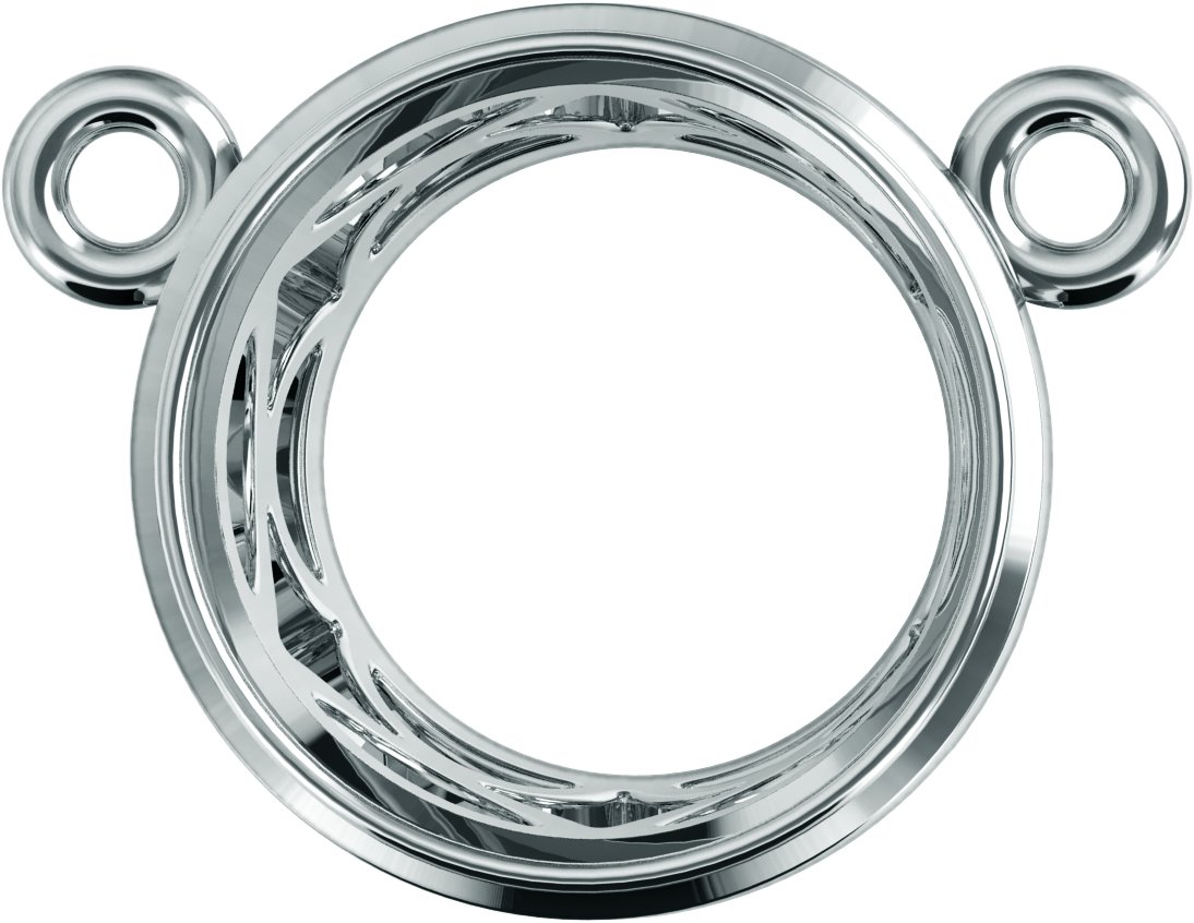 Round Bezel-Set Necklace Center