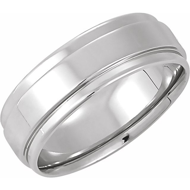 Sterling Silver 7 mm Flat Edge Band Size 5.5 