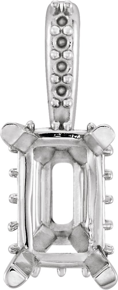 Emerald 4-Prong Accented Pendant