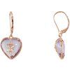 14K Rose Cabochon Rose de France Heart and .06 CTW Diamond Earrings Ref. 3353169