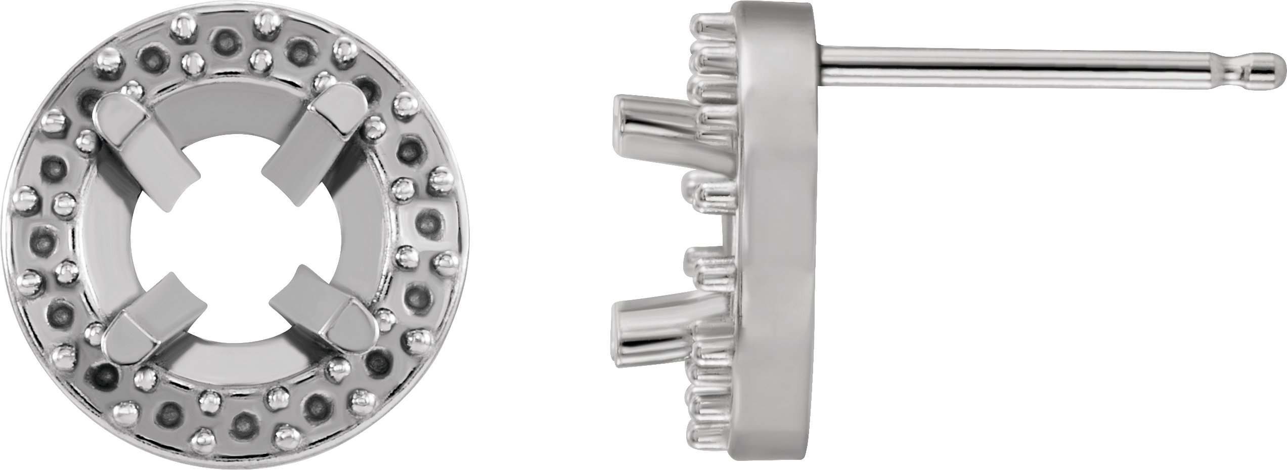 Round 4-Prong Halo-Style Earrings