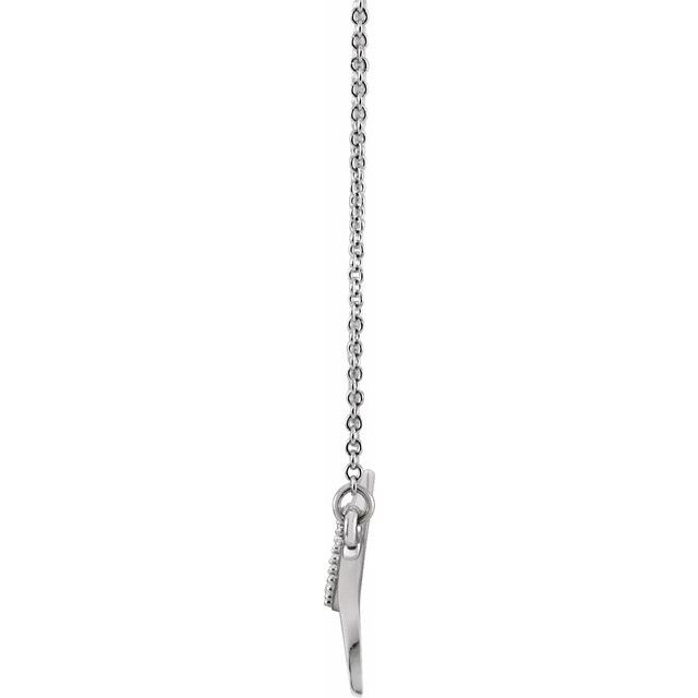 14K White 1/8 CTW Natural Diamond Freeform Bar 18 Necklace