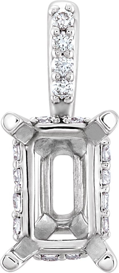 Emerald 4-Prong Accented Basket Pendant