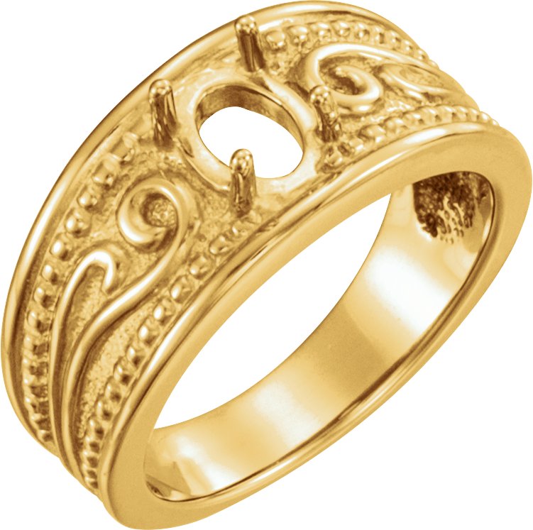 14K Yellow 7x5 mm Oval Bezel-Set Ring Mounting
