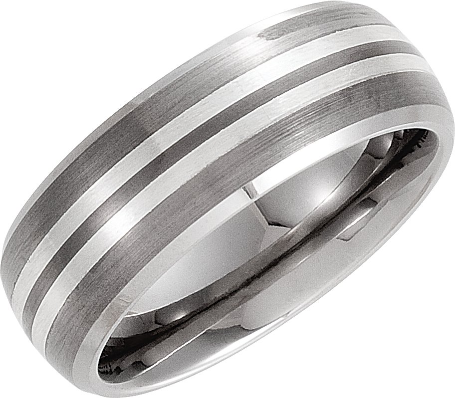 Tungsten 8.3 mm Beveled-Edge Band Size 8