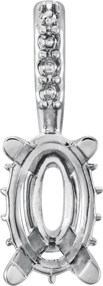 Oval 4-Prong Accented Pendant