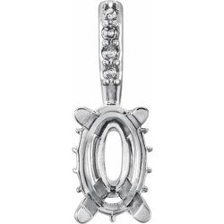 Oval 4-Prong Accented Basket Pendant