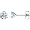 Created Moissanite 3 Prong Round Earrings 4mm .5 CTW Ref 588631