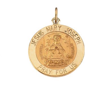 Round Jesus, Mary and Joseph Medal 15mm Ref 344432