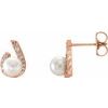 14K Rose Freshwater Pearl and .10 CTW Diamond Earrings Ref. 12732378