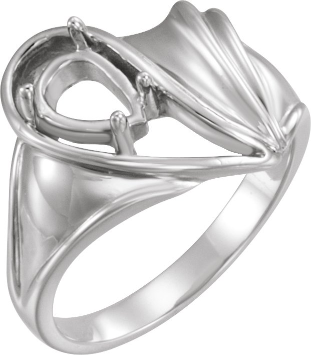 Platinum 7x5 mm Pear Solitaire Ring Mounting 