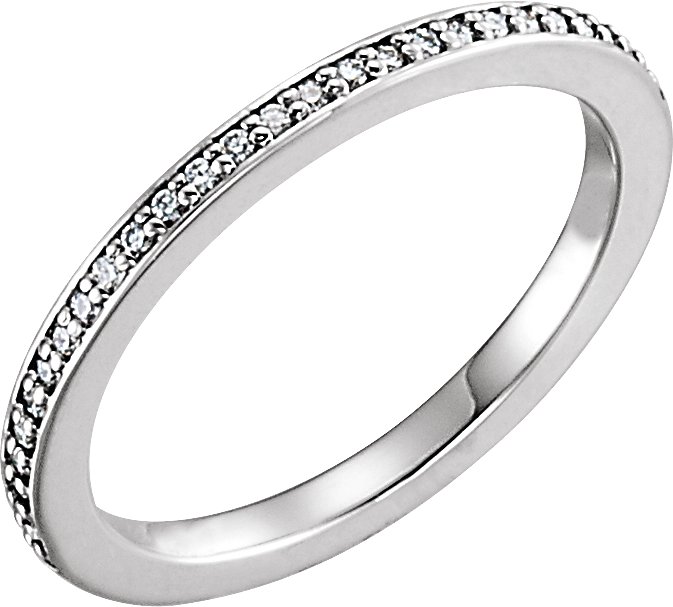 14K White 1/10 CTW Natural Diamond Band