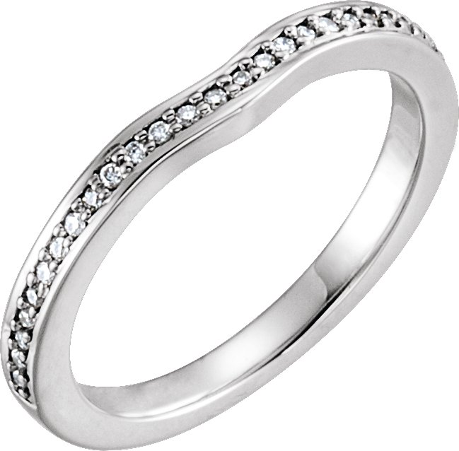 14K White 1/8 CTW Natural Diamond Matching Band