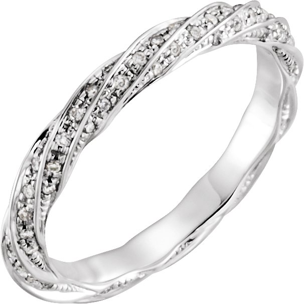 14K White 1/3 CTW Natural Diamond Band Size 6