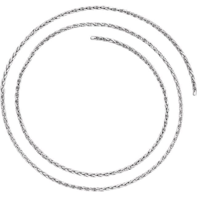 Sterling Silver 2 mm Diamond Cut Wheat Chain by the Inch