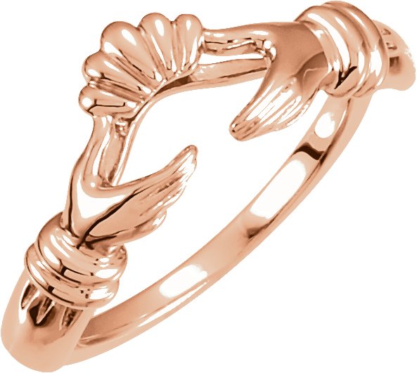 14K Rose Claddagh Wrap-Style Ring Enhancer 