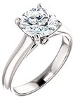 14K White 8.2 mm Round Solitaire Engagement Ring Mounting