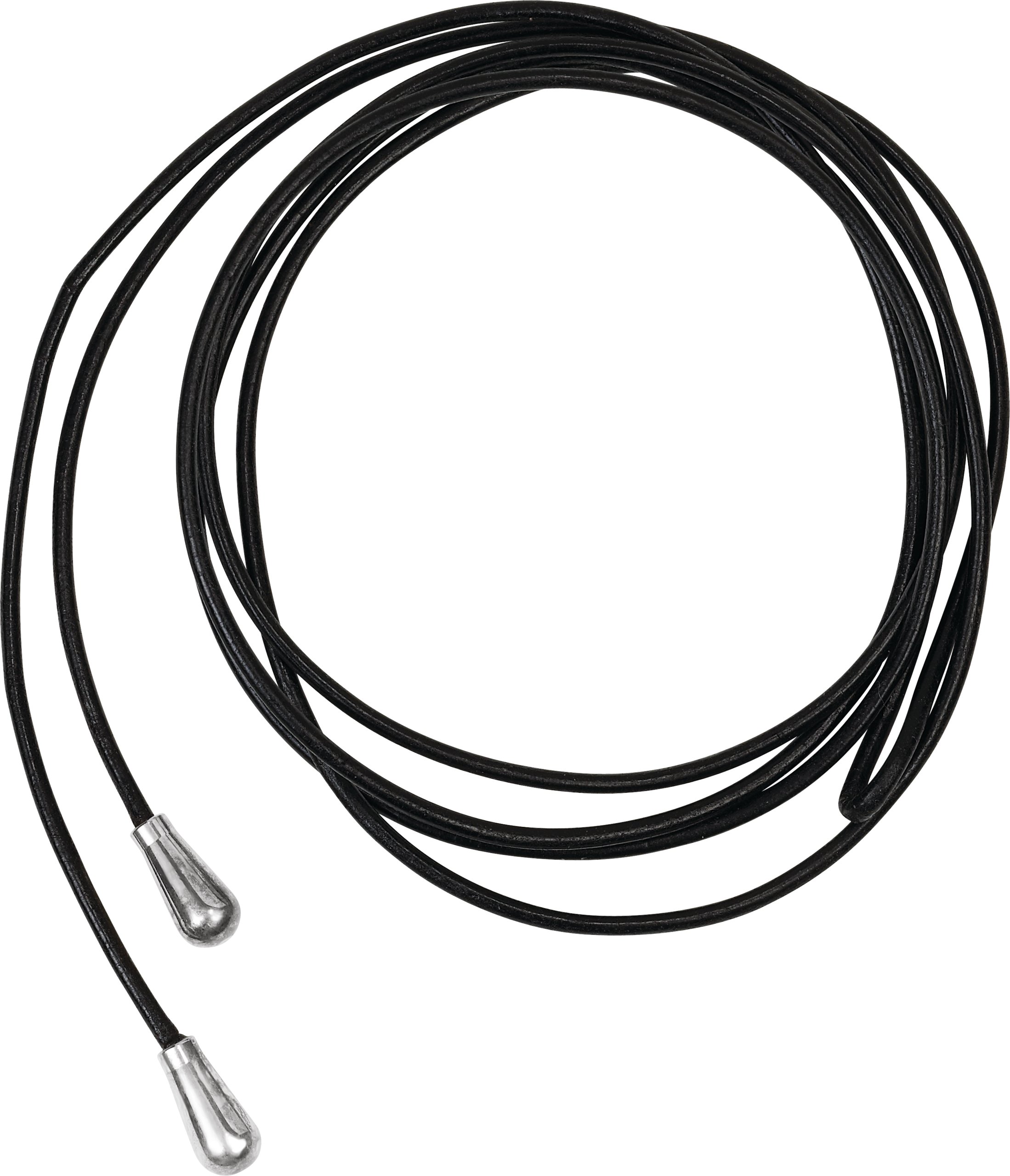 Black 1.5 mm Leather 40" Lariat with Sterling Silver Ends