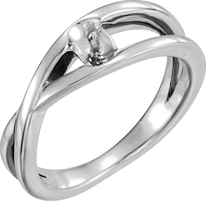 Sterling Silver Criss-Cross Ring Mounting for 6 mm Pearl