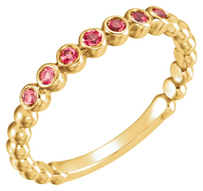 14K Yellow Ruby Stackable Ring