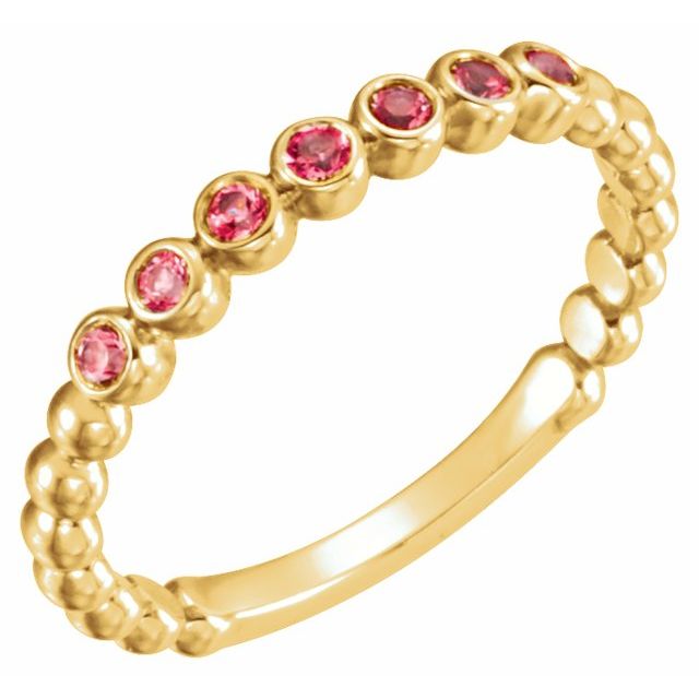14K Yellow Ruby Stackable Ring