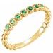 14K Yellow Lab-Grown Emerald Stackable Ring   