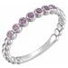 14K White Natural Amethyst Stackable Ring