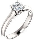 14K White 5.2 mm Round Solitaire Engagement Ring Mounting