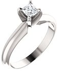 14K White 3.5x3.5 mm Square 4-Prong Light Solitaire Engagement Ring Mounting