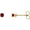 14K Yellow 3 mm Round Ruby Youth Birthstone Earrings Ref. 11874604
