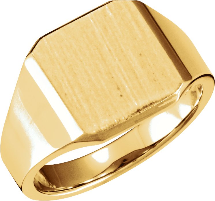 14K Yellow 14 mm Octagon Signet Ring