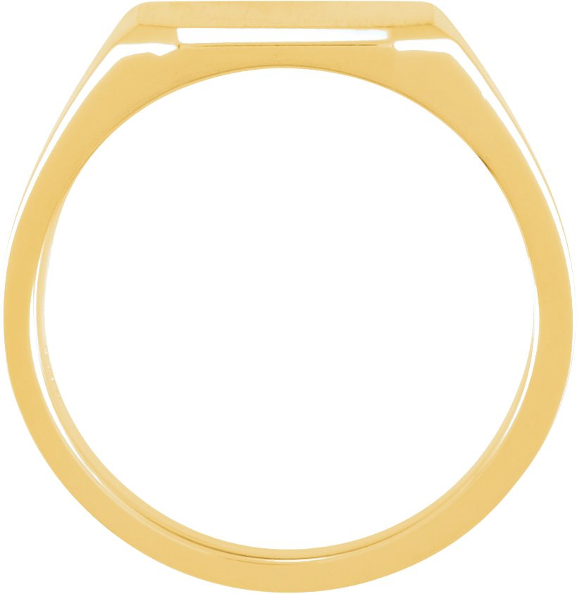 14K Yellow 14 mm Octagon Signet Ring