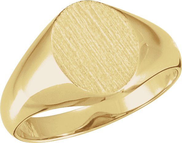 14K Yellow 10x8 mm Oval Signet Ring