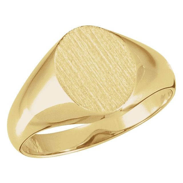 10K Yellow 10x8 mm Oval Signet Ring