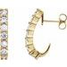 14K Yellow 3/4 CTW Natural Diamond J-Hoop Earrings