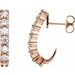 14K Rose 1 1/4 CTW Natural Diamond J-Hoop Earrings