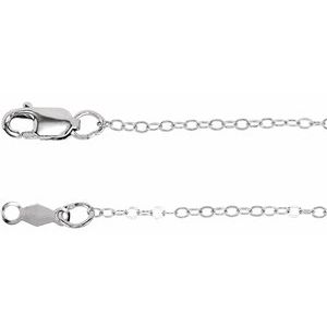 Sterling Silver 1.3 mm Flat Cable 18" Chain
