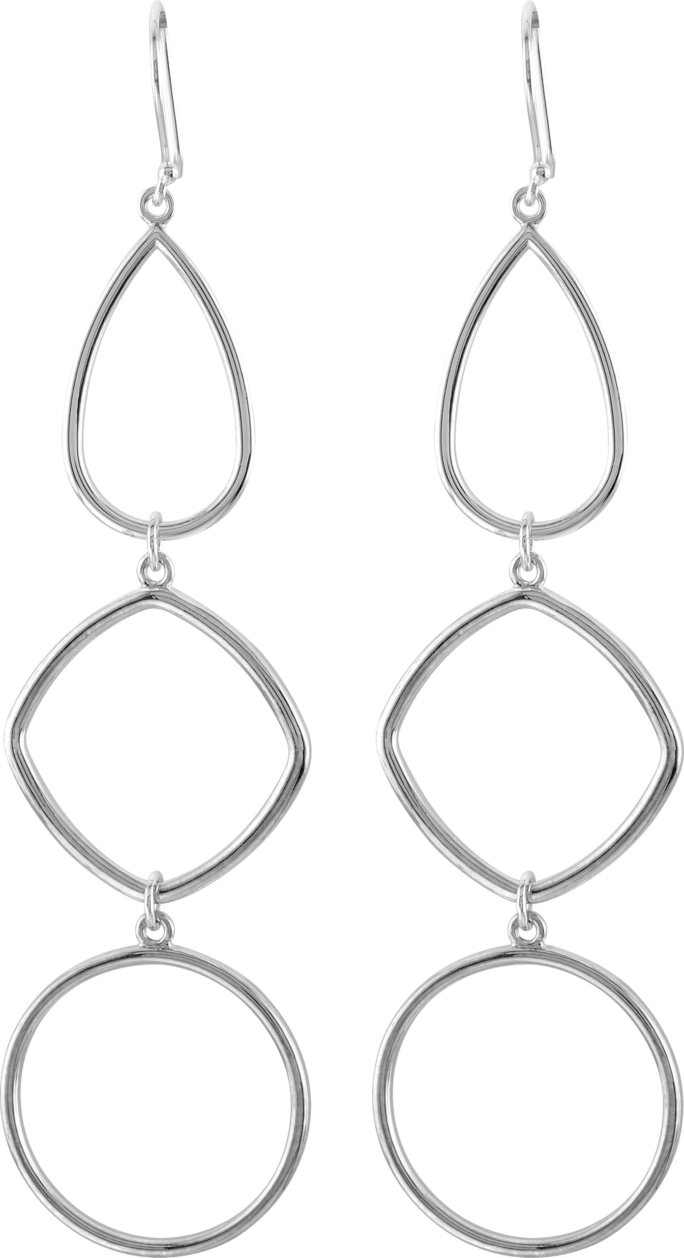 Alternative view of Geometric Earrings – Sterling Silver
