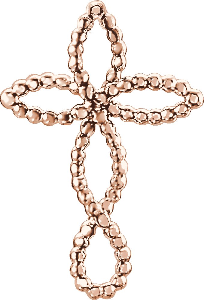 14K Rose Beaded Cross Pendant Ref. 12894623