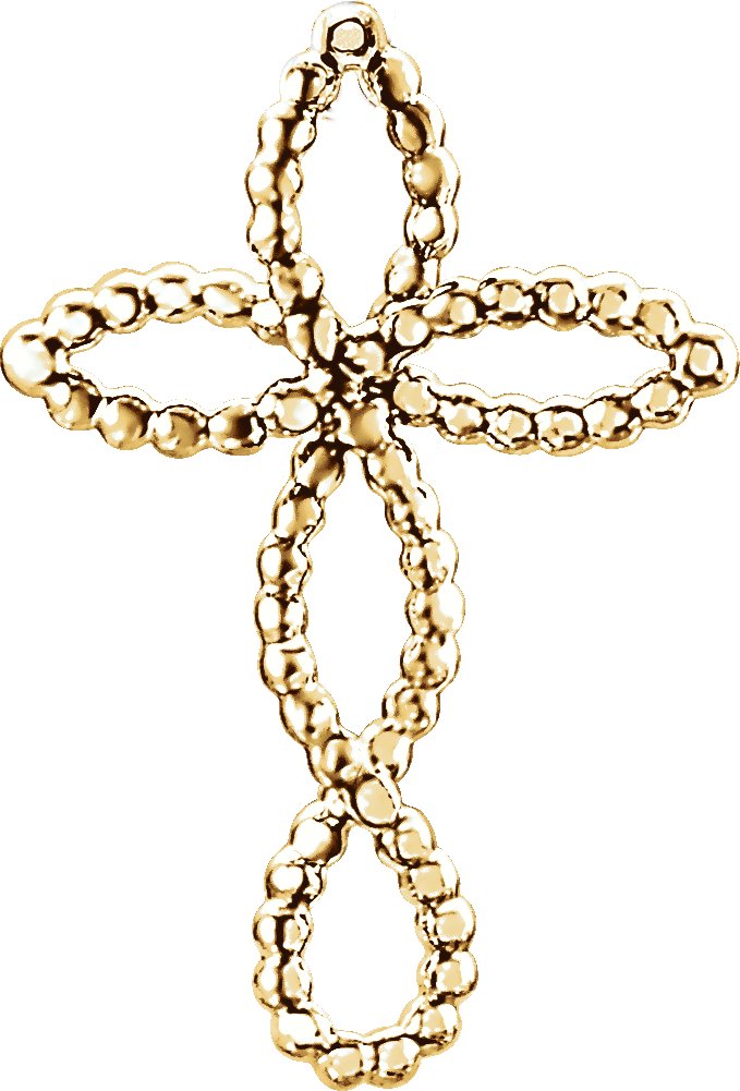 14K Yellow Beaded Cross Pendant Ref. 12894622