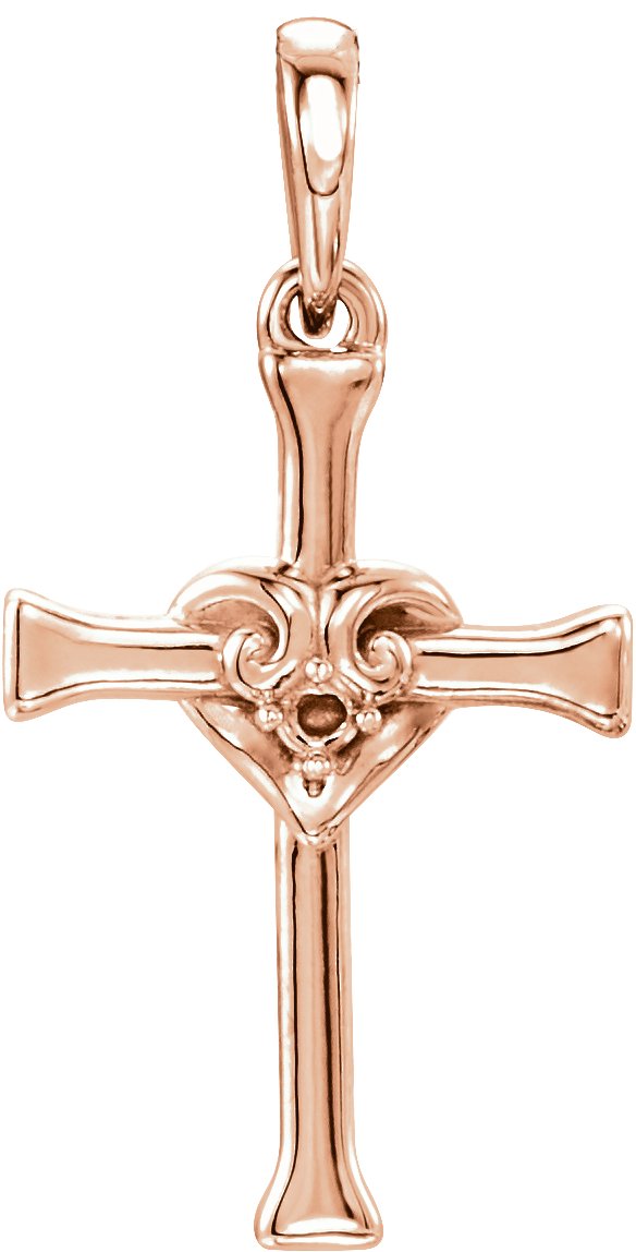 Accented Heart & Cross Pendant