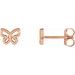 14K Rose Butterfly Earrings